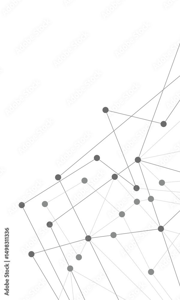Fototapete website header or banner design with abstract geometric background and connecting dots and lines. gl