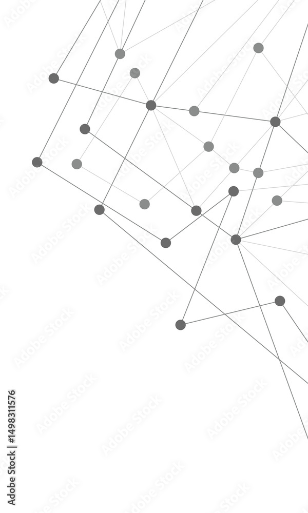 Fototapete website header or banner design with abstract geometric background and connecting dots and lines. gl