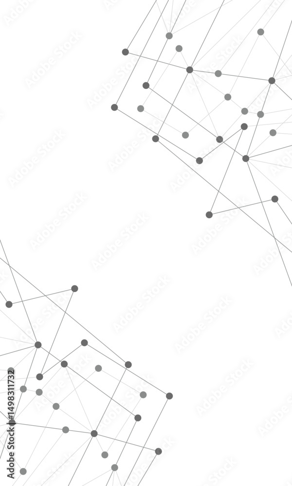 Fototapete website header or banner design with abstract geometric background and connecting dots and lines. gl