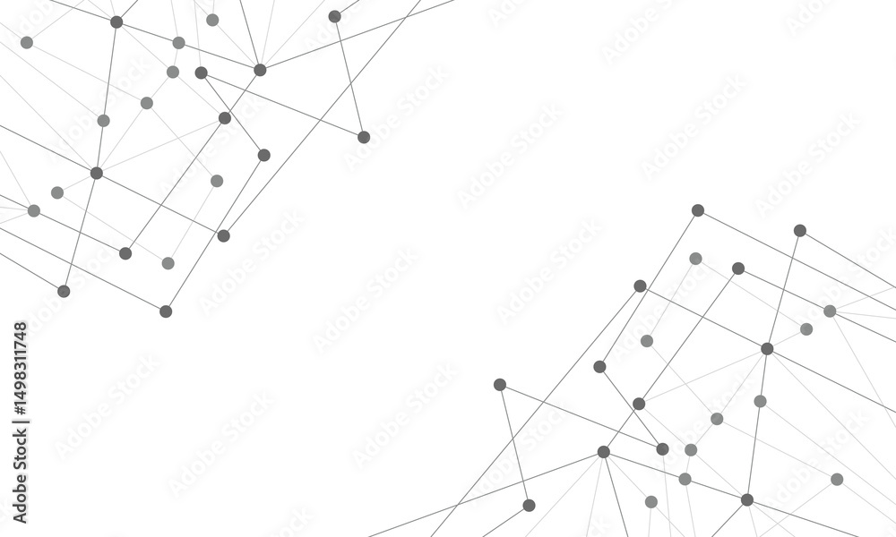 Fototapete website header or banner design with abstract geometric background and connecting dots and lines. gl