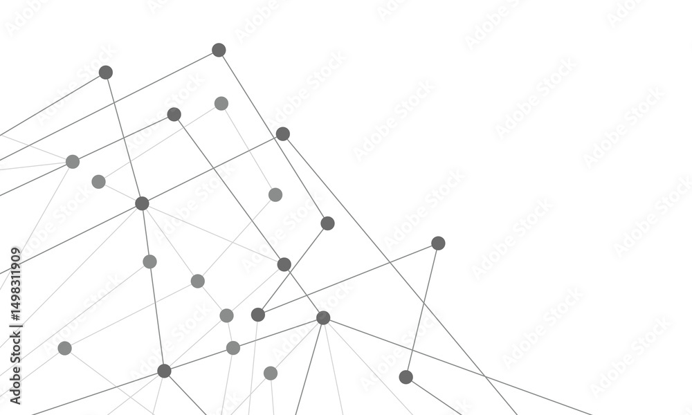 Fototapete website header or banner design with abstract geometric background and connecting dots and lines. gl