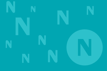 Colorful abstract design featuring scattered letters against a vibrant teal background