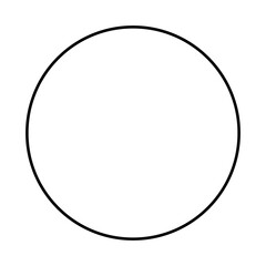 Circle in one segment. Minimalist line chart. Pizza or pie round shape, no slices.