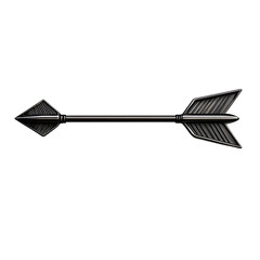 Sleek Arrow with a Modern Profile in Deep Charcoal Isolated on Transparent Background