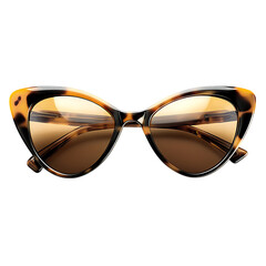 Sleek Cat Eye Sunglasses with Intricate Detail Isolated on Transparent Background