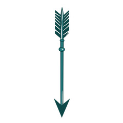 Bold Arrow with Robust Vectors in Deep Teal Colour Isolated on Transparent Background
