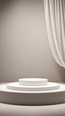 minimalist white podium product display