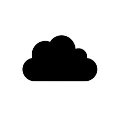 Simple cloud icon in solid black representing weather, fog, or storage-related symbol in minimal design