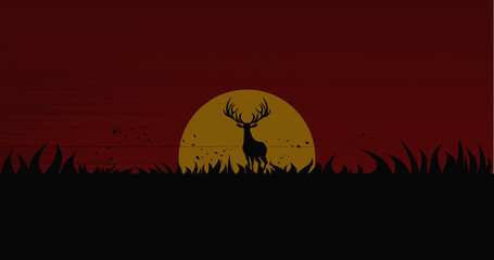 4k stag silhouette wallpaper