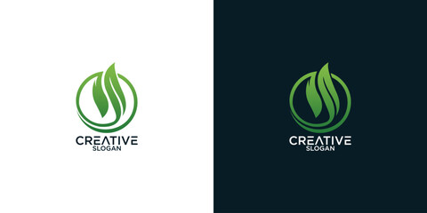 leaf logo design vector