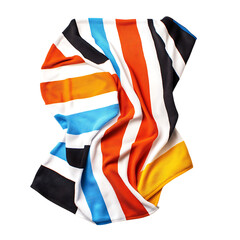 Contemporary Beach Towel with Large Bold Stripes Isolated on Transparent Background