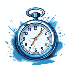 Blue Stopwatch Fast Delivery Symbol Drawing Stock Illustration