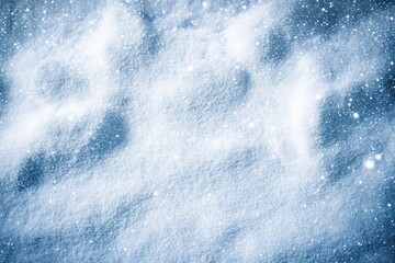 Obraz premium Close-up view of white granulated powder spread unevenly on a blue surface with scattered small clumps and texture details