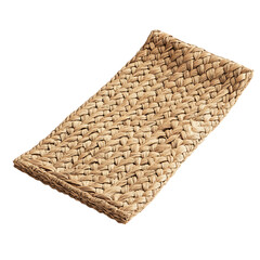 Modern Eco Straw Mat with Refined Natural Texture Isolated on Transparent Background