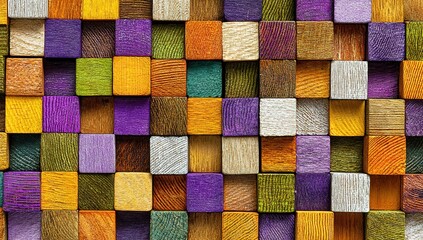 Colorful Geometric Pattern Of Square Blocks