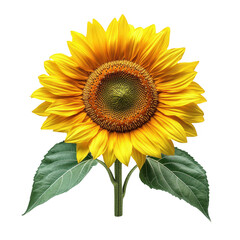 Obraz premium Vibrant Sunflower on Black Background on transparent background