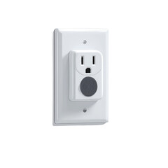 White Electrical Outlet with Built-in Sounder for Enhanced Safety and Security
