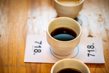 A lively scene from a coffee festival in Copenhagen, featuring baristas at work, diverse coffee cups, engaged customers, brewing techniques, and the rich culture surrounding coffee.