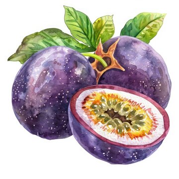 recommend clip art: Passion fruit produce plant food.