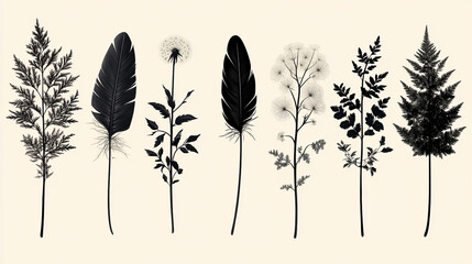 vector silhouettes of grass