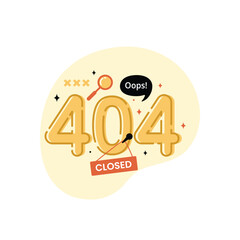 404 Error Page. Closed or Missing store concept illustration