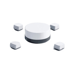 Modern Smart Home System with Central Hub and Satellite Devices