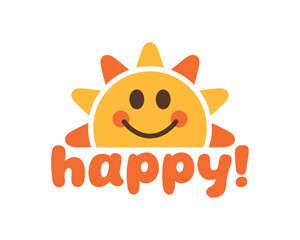 Happy Blushing Emoji, Joyful and Bright Kids Design, Fun Vector Art for Positivity, Happy Logo
