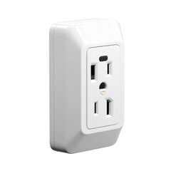 White Electrical Outlet - Close-up of a Standard US Three-Prong Wall Socket