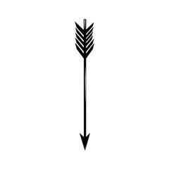 Minimalistic Arrow with Elegant Lines in Pure Black Isolated on Transparent Background