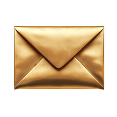 Golden Envelope on Transparent Background