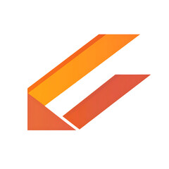 Modern Arrow with Clean Bold Lines in Blazing Orange Isolated on Transparent Background