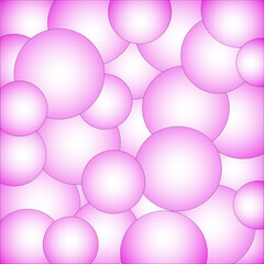 Soft pink bubbles. Circular pattern background. Vector abstract texture. Gentle gradient effect.