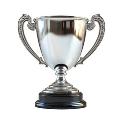 Silver Award Trophy on Transparent Background