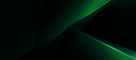 green and black abstract geometric luxury background vector. Social ads banner or Landing page.