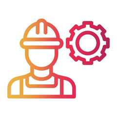gear Line Gradient Icon
