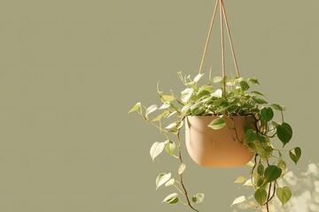 Hanging planter with vibrant greenery