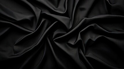 Fototapeta premium Dark Drapery: Abstract Texture of Black Fabric