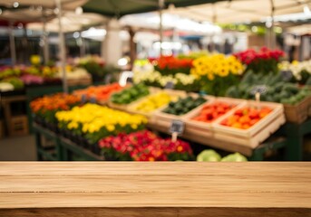 Vibrant Flower Market Stand with Colorful Legumes
