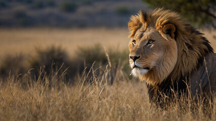 Obraz premium male lion in the wild