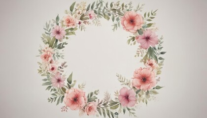 Delicate watercolor floral wreath, petal patterns  , white, petals, pattern