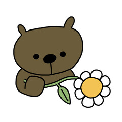 teddy bear with flower