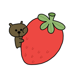 Bear with strawberry 