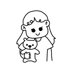 Girl holding Teddy bear 