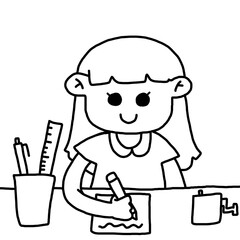 Girl studying 