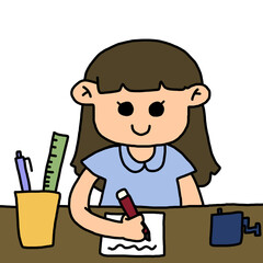 Girl study 