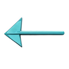 Modern Arrow with Smooth Transitions in Aquamarine Isolated on Transparent Background