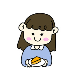 Girl holding a cake 
