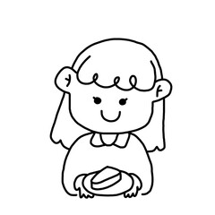 little girl with a cake