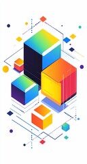 Colorful Cubes Abstract Design.
