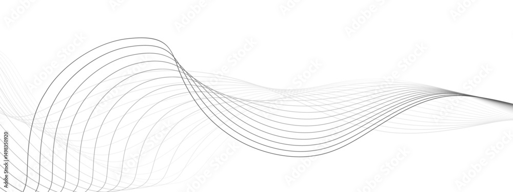 Poster minimalist abstract background featuring wavy gray lines on a white backdrop creating a smooth and e